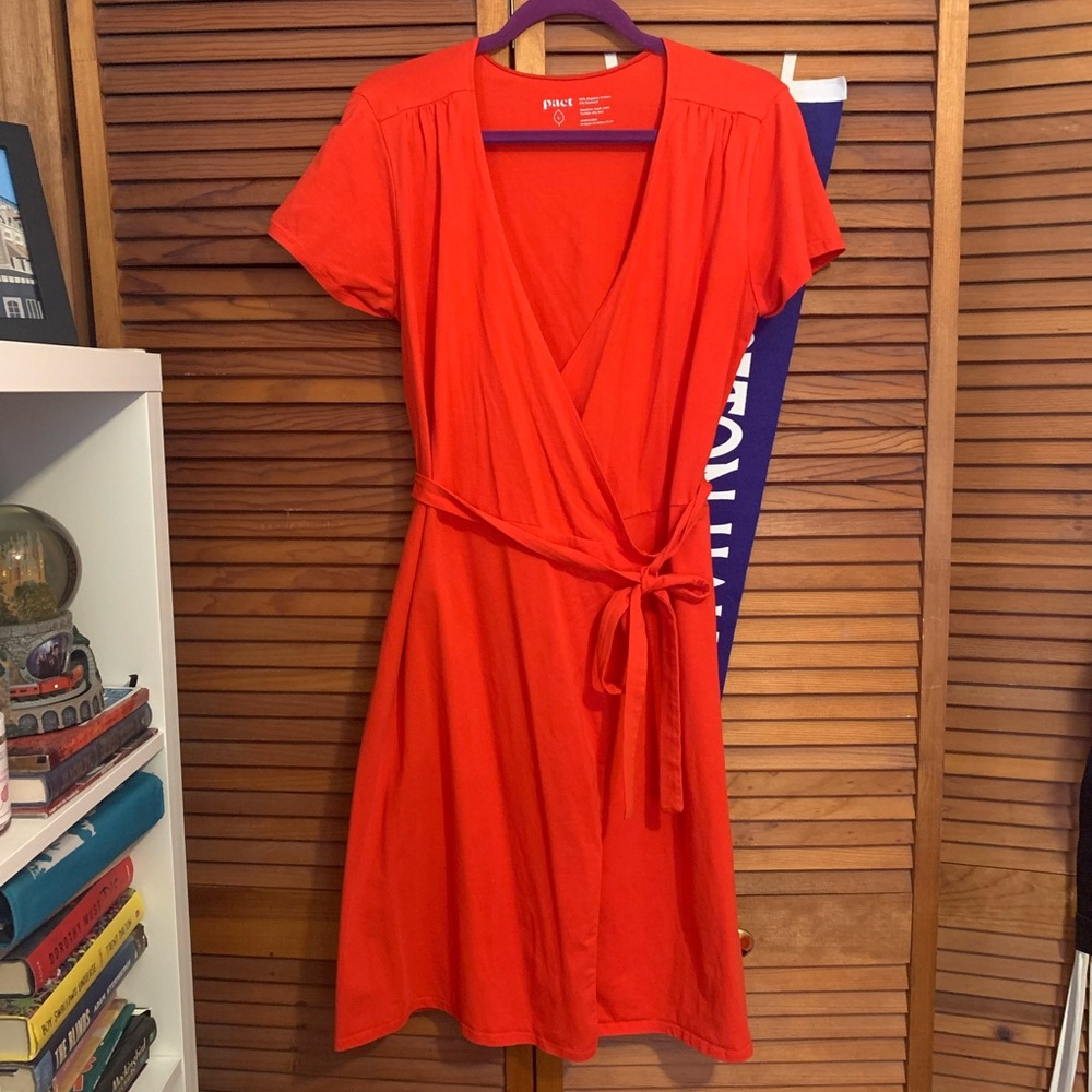 Pact Red Wrap Dress L